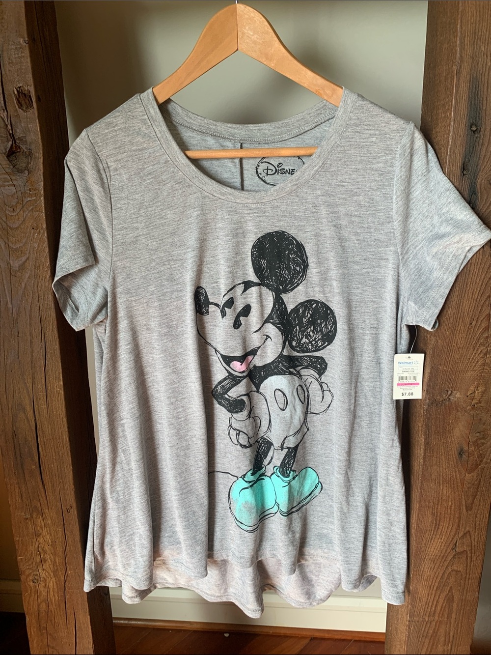Disney Gray Mickey Mouse Tee with Mint Shoes